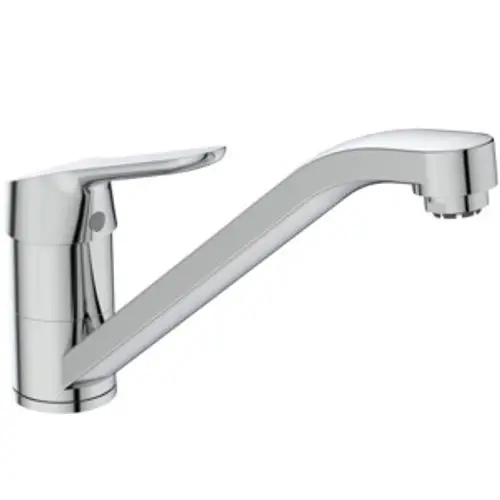 Küchenarmatur aus Chrom von Ideal Standard mit einem langen Auslauf und einem Hebel für die Steuerung des Wasserflusses.